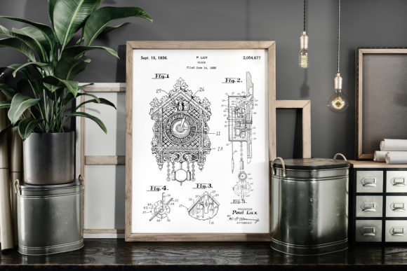 Download Clock 1936 Patent Art Poster Blueprint - 1936 Collection