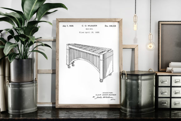 Download Marimba 1936 Vintage Patent Art Poster - 1936 Collection