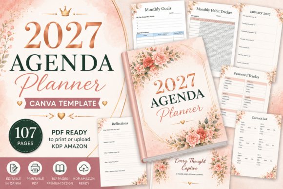 Download 2027 Agenda Planner | Canva Template - Planner Collection