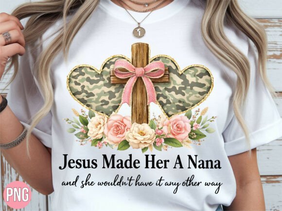 Download Jesus Made Her a Nana Camo Heart PNG - Nana Collection