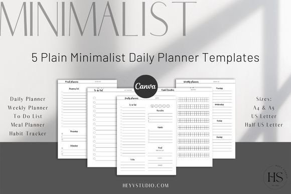Download Minimalist Daily CANVA Planner Templates - Planner Collection