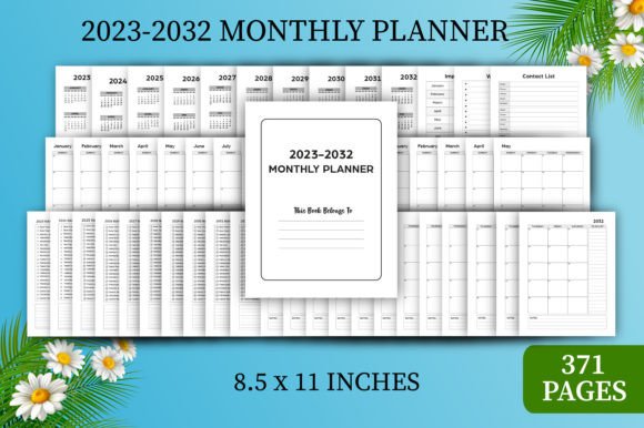 Download 10 Year Monthly Planner 2023-2032 - Planner Collection
