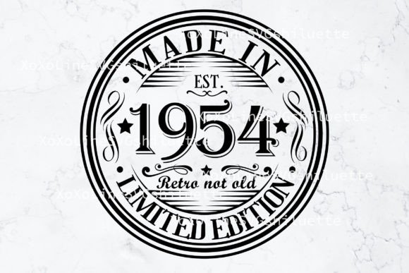 Download 70th Birthday Svg Born in 1954 VIntage - 1954 Collection