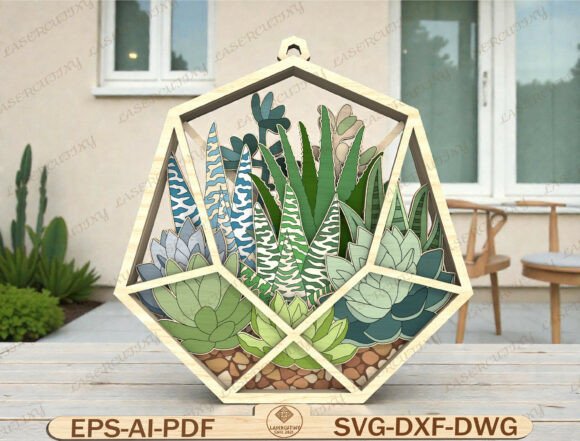 Download Hexagon Plant Wall Art Laser Cut - Wall art Collection