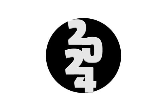 Download Black and White 2024 Number or Text Art - 2024 Collection