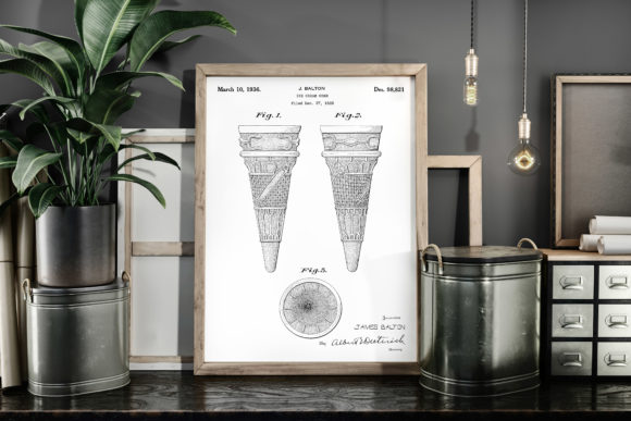 Download Ice Cream Cone 1936 Patent Art Poster - 1936 Collection